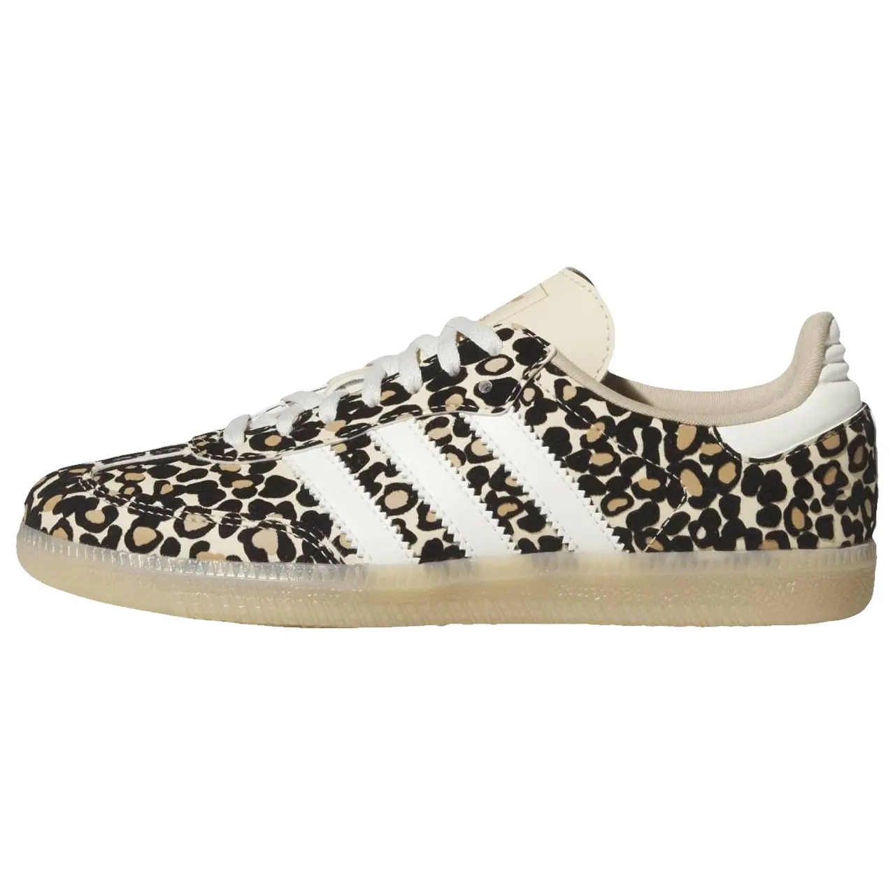 Kids' adidas Samba OG Sports Shoes, Leopard Beige, Leather Upper, Retro Casual for Everyday Wear & Indoor Sports