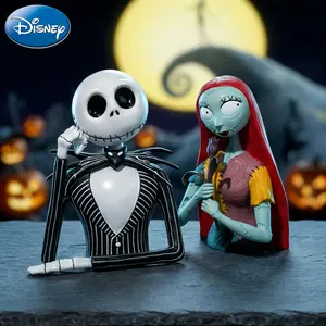 Disney Nightmare Before Christmas Jack Skellington and Sally Bust Figurine Piggy Bank 1PC Official Licensed Gothic Romantic Alien Coin Bank Ideal Halloween Decor Disney Collectible Gift