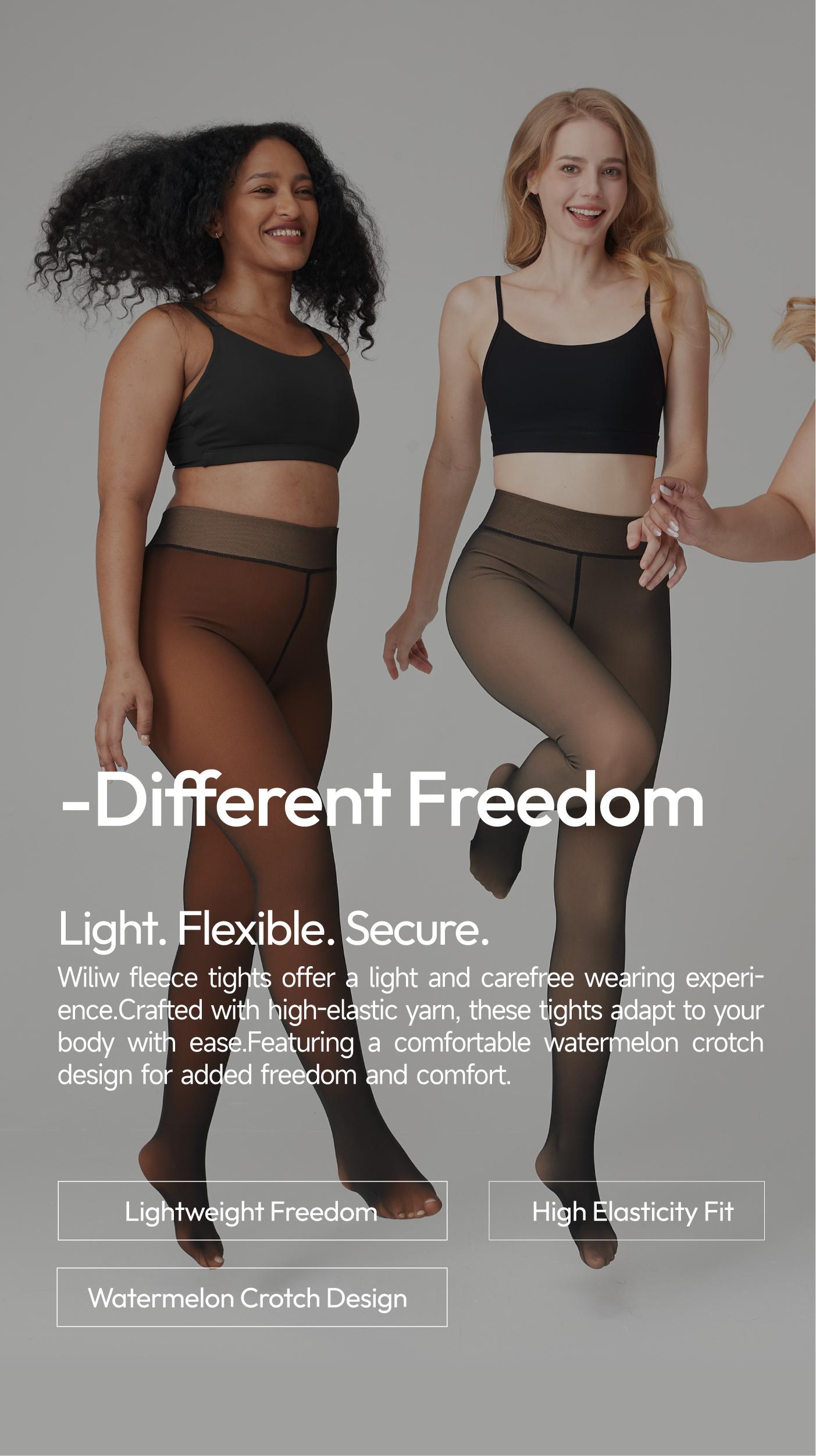 WiliW Fleece Lined Tights for Women Fake Translucent Warm Comfort Pantyhose Shapewear Leggings Sheer Thick Tights for Winter Fit Womenswear Basic Style