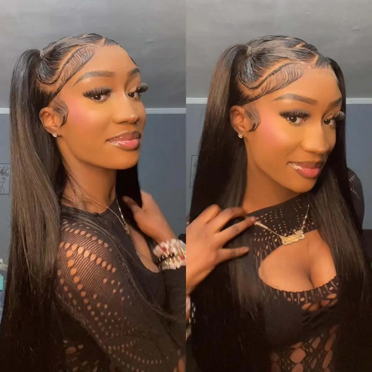 Asteria Hair Glueless Straight Pre-Styled 13x4 Ready to Go Lace Frontal Wig Human Hair Wig Pre Bleached #TikTokShopBacktoSchool