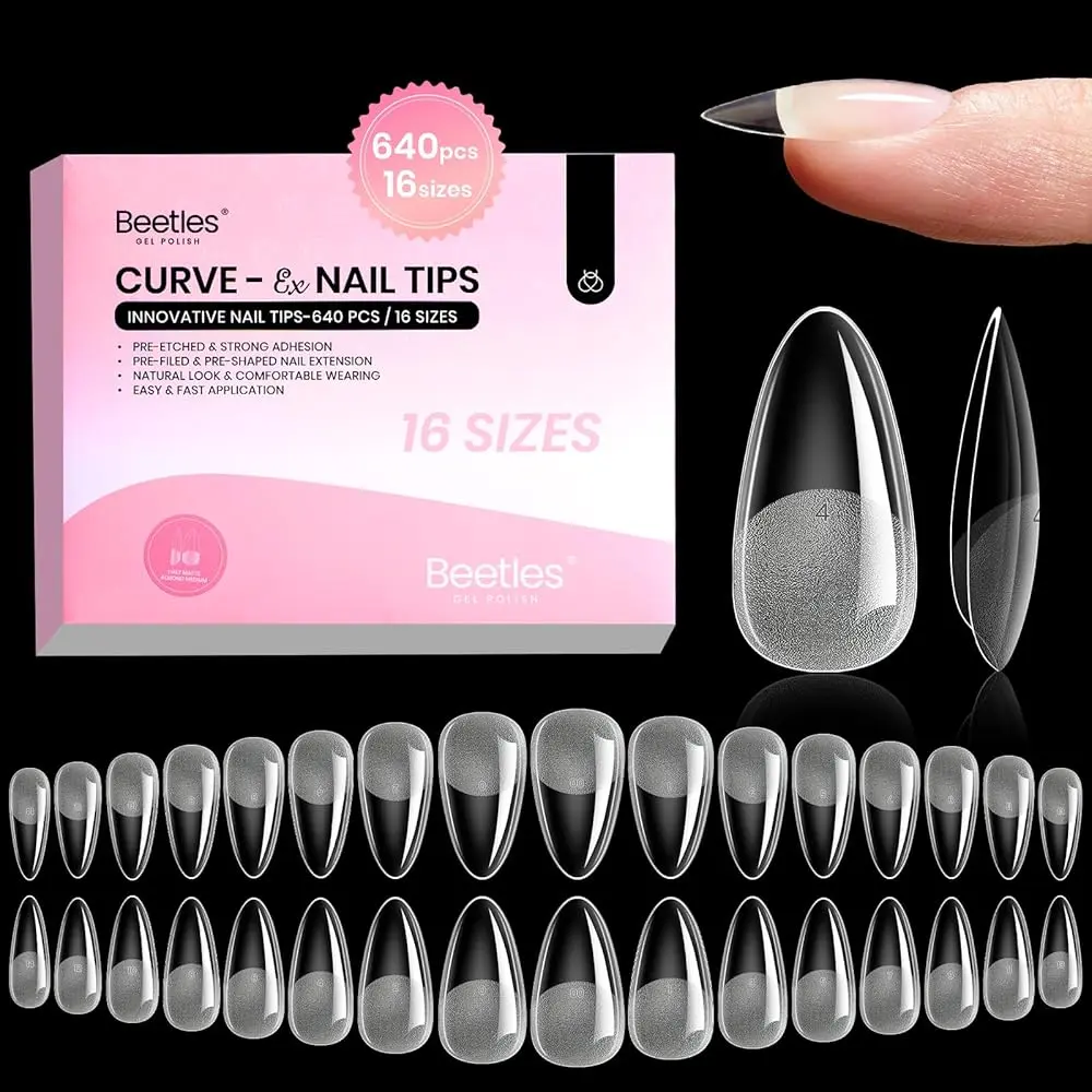 Medium Almond【Only Tips】Curve-EX 16 Sizes 640 Pcs