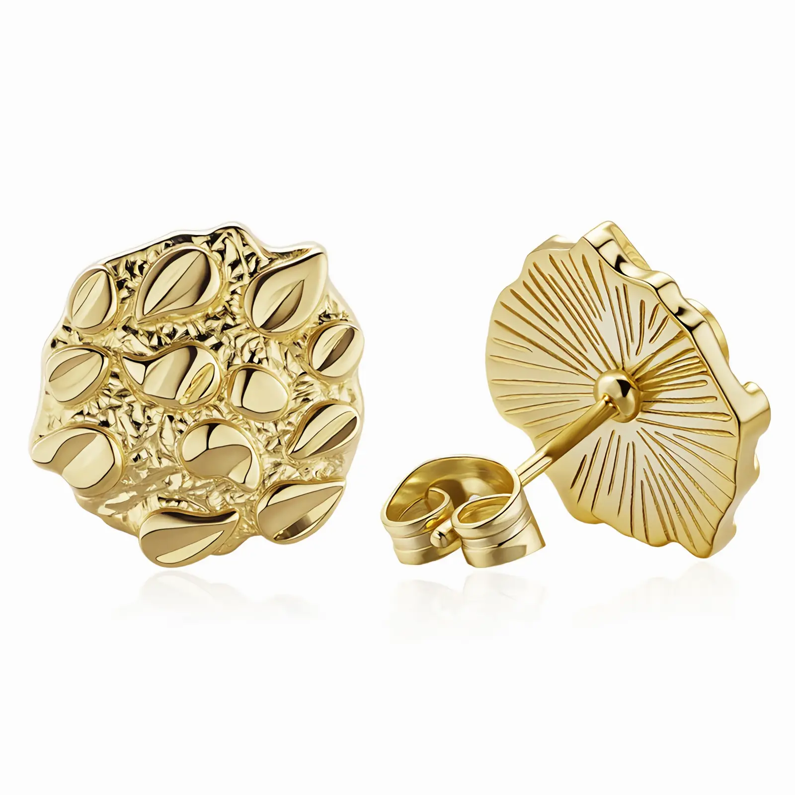 Unisex Cookie Nugget Earrings for Women and Men 14K Gold Plated Stud Earrings for Women Fashion Gift Guide