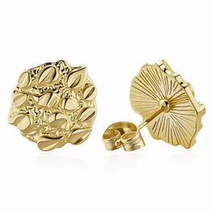 Unisex Cookie Nugget Earrings for Women and Men 14K Gold Plated Stud Earrings for Women Fashion Gift Guide