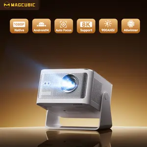 HY350MAX Projector with 8K/4K Support 900ANSI Projector Android 14.0 with Wifi6 and Bluetooth5.4 Auto Focus & Obstacle Avoidance 1080P Portable Movie Proyector for Home Outdoor