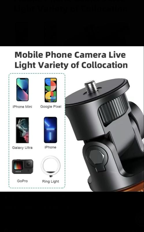 61" Phone Tripod for Live Streaming & Vlog Extendable Selfie Stick with Bluetooth Remote for iPhone Android Professional Grade Nylon 6/6 Aluminum Ring Locks 360° Ball Head