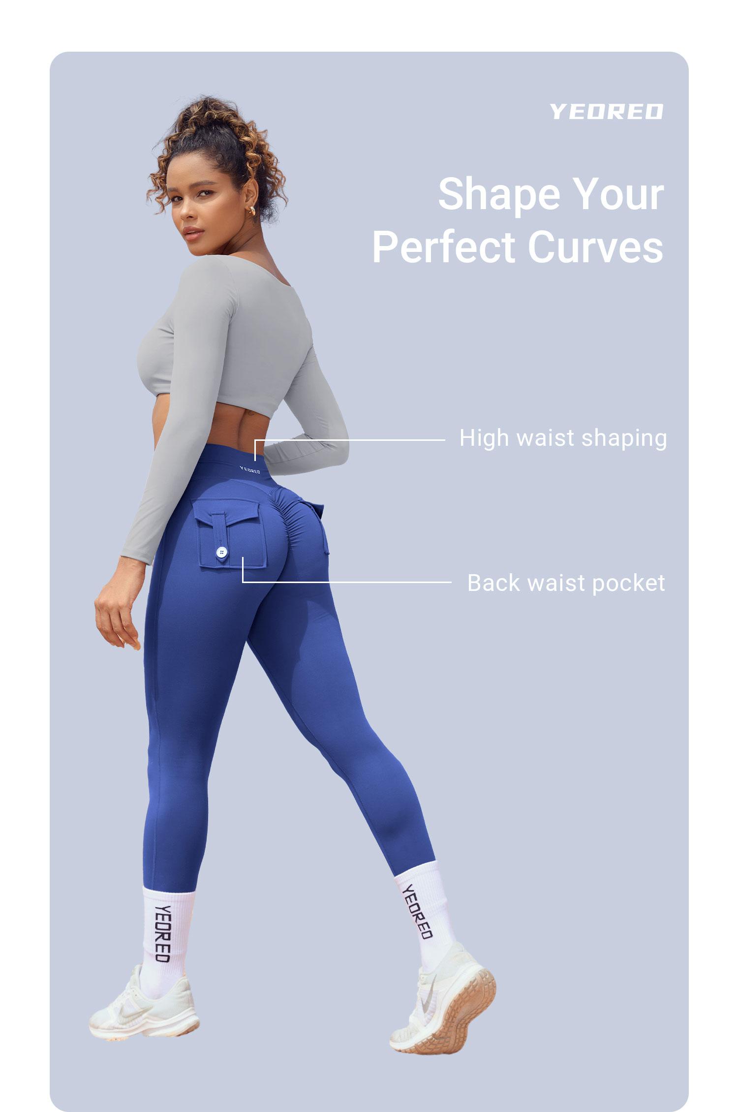 YEOREO CoreFlex Leggings with Pockets for Women Charm Scrunch Workout Leggings V Cross Waist Butt Lifting Gym Yoga Pants SpringStatements