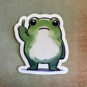 Funny Frog Sticker – Waterproof Vinyl Decal