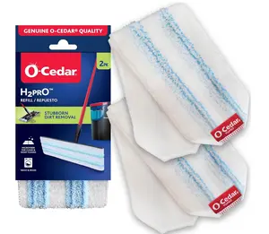 O-Cedar Genuine H2prO Mop Pads (Pack of 2) | Machine Washable | Reusable Refills | Microfiber Mop Head Replacements | Removes 99% of Bacteria