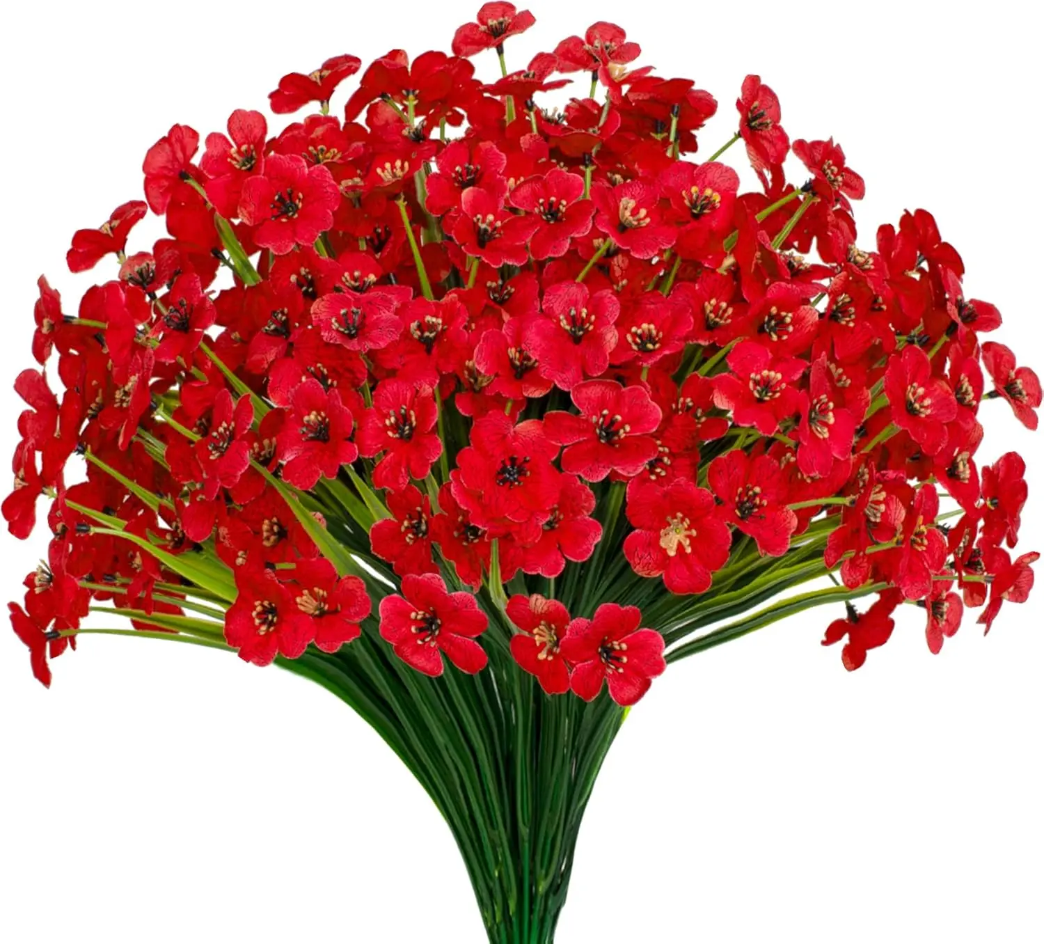 15 Bundles Artificial Outdoor Flowers,Outdoor Fake Flowers UV Resistant Faux Outside Plastic Flower Plants for Outside Indoor Decor