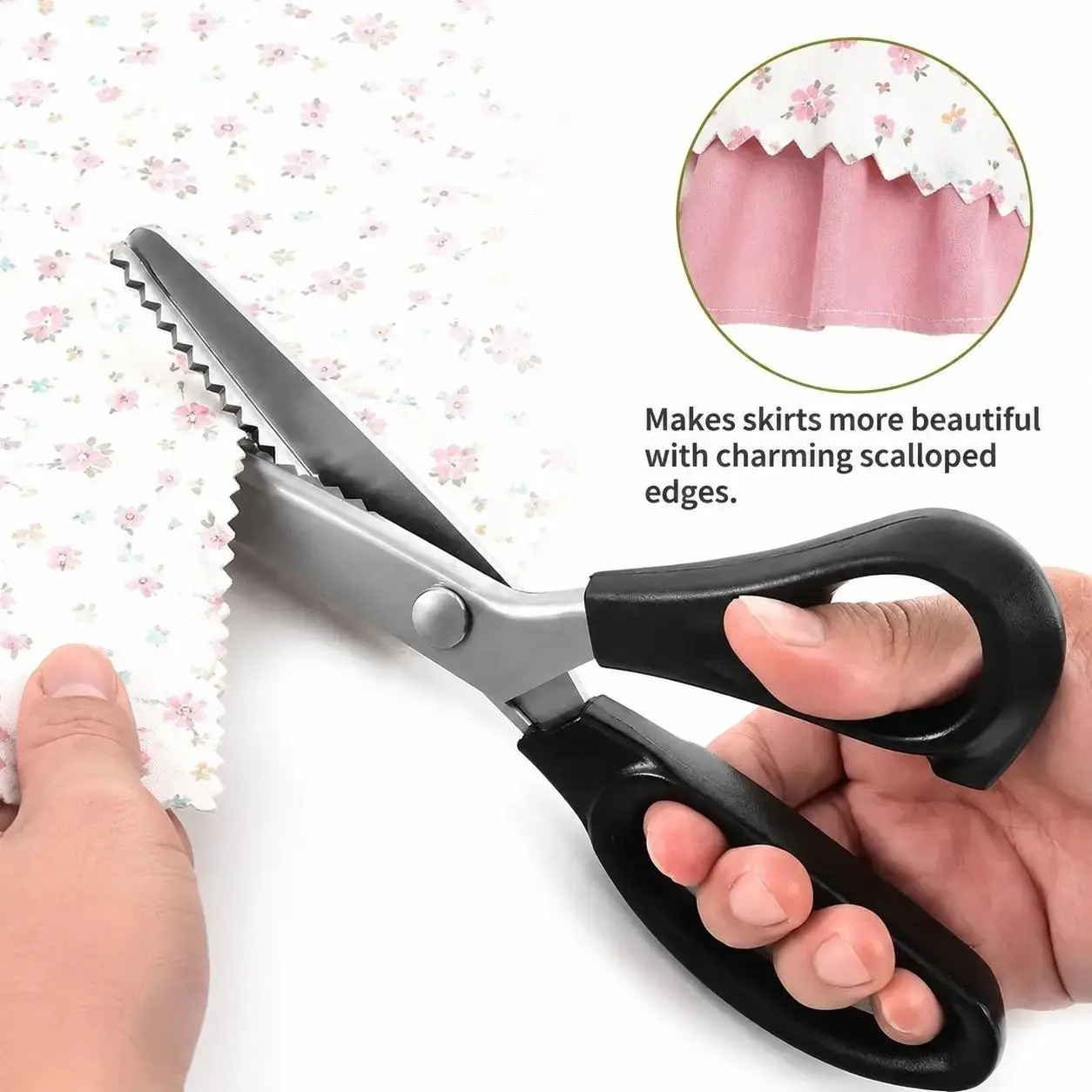 Stainless Steel Zig Zag Scissors with Serrated Teeth - Perfect for DIY Crafts, Sewing Accessories and Supplies, Lace, Dressmaking, Sewing & Tailoring - Durable & Sharp, Crafting Sewing Tools, S Sewing Tools