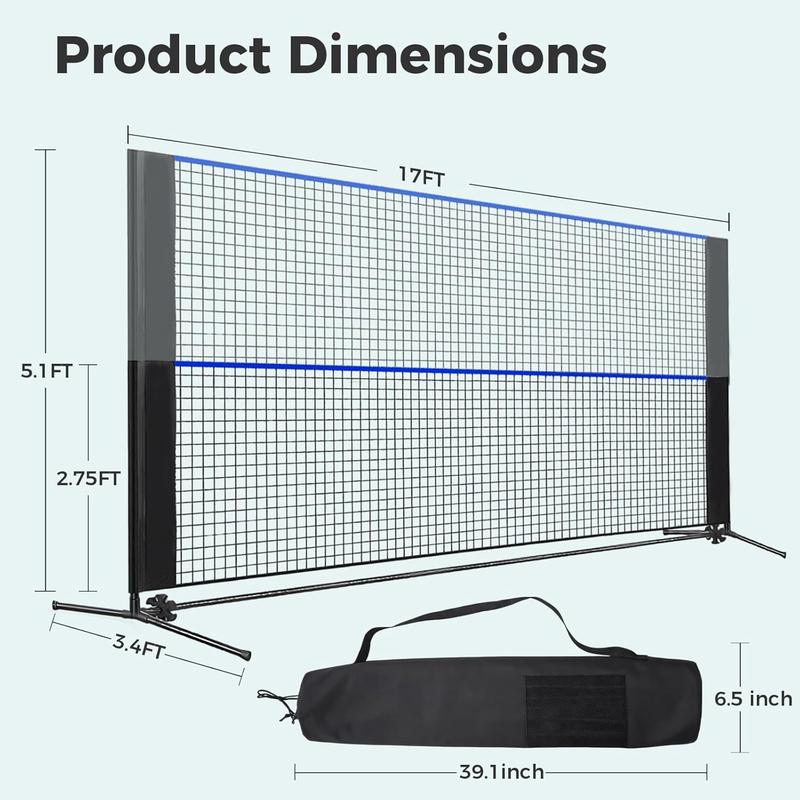 Height Adjustable Volleyball Net for Pool & Backyard, Portable Outdoor Sports Net with Carry Bag, 10FT/14FT/17FT, Red and Blue Available