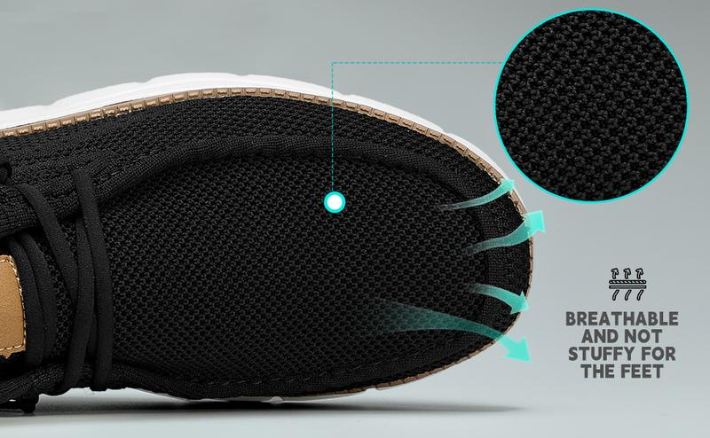 Men's Casual Mesh Breathable Solid Color Slip On Shoes Lightweight Comfortable Sports Running Loafers Knitted Mesh Platform Sneakers Boy Footwear Sneaker Closed Training Runner Athletic Trainer