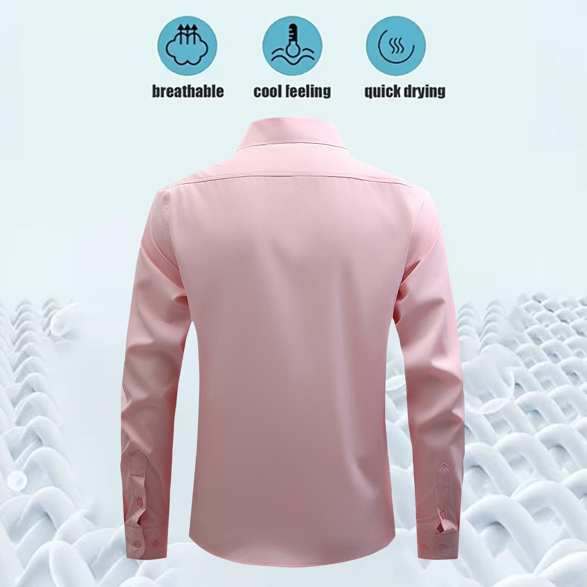 Men's Shirt Long Sleeve Wrinkle-Free Four-Sided Stretch Business High-End Shirt