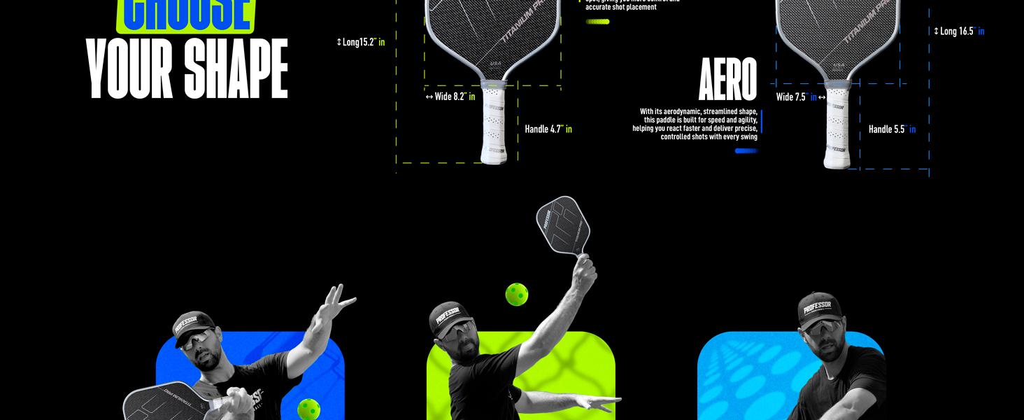 Professor Titanium Pro Pickleball Paddle- Designed with Titanium Carbon Fiber Weave Surface - 16MM Foam Injected Thermoformed Core - USAPA Approved - High Grit Surface for Max Spin & Power