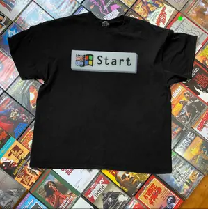 Windows 95 Promo Black Tee, Urban Street Style Vintage Graphic Tee Unisex Top - Y2K Grunge Aesthetic, Top Menswear Womenswear Streetwear