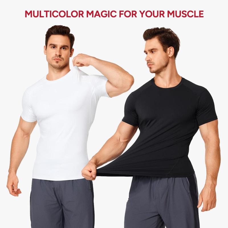【LIVE】Nebility Men's Athletic Compression Short Sleeves Shirts High Elastic & Compression Wicking Workout Shirts for Enhanced Performance Summer Active Wear