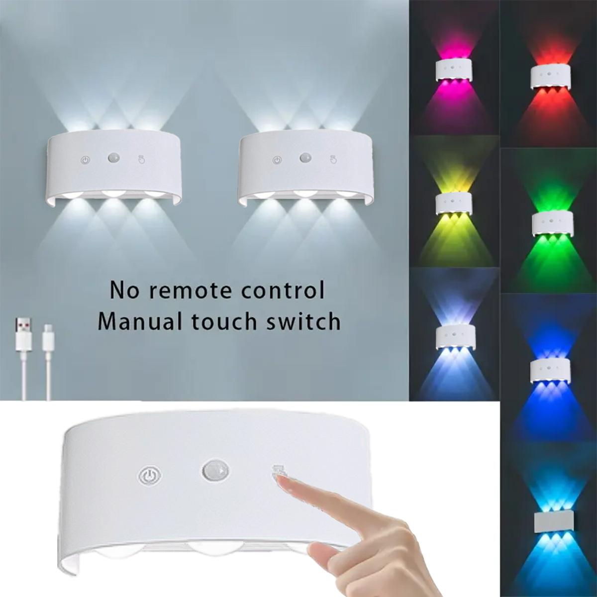 LED Light Smart Motion Sensor Wall Lamp with TouchSwitch Rechargeable Battery Powered Magnetic Installation for Indoor Decorative Ambiance Lighting