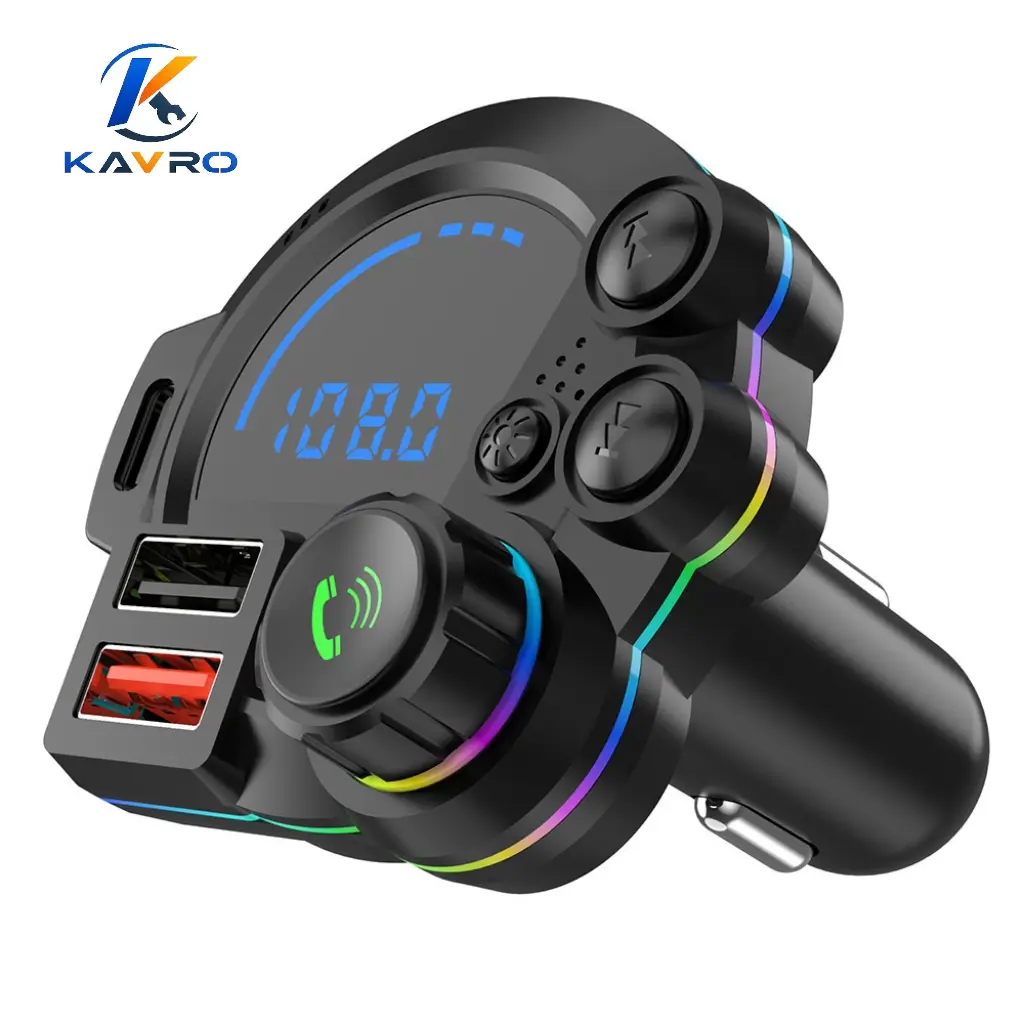 Wireless BT 5.3 Car FM Transmitter with LED Display Screen, Dual USB Ports, Supports Fast Charging, High-Quality Audio, MP3 Playback via USB Drive, Hands-Free Calling (2026 Top Car Essential Accessory)
