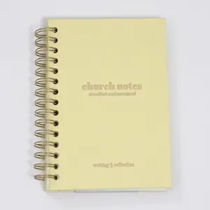 Church Notes Journal - Lemon Yellow Linen by Steadfast and Sustained - Christian Sermon Notebook to Write Verses, Key Points, Notes, and Apply the Message - Men or Women Gift Idea