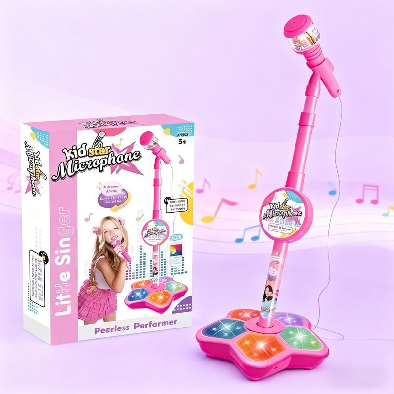 Unleash Your Child's Inner Pop Star! This Karaoke Microphone Toy with Colorful LED Lights & Built-in Music Encourages Singing, Boosts Confidence, and Makes a Perfect Birthday Gift for children Aged 3-8. Fun, Educational, and Hours of Entertainment!