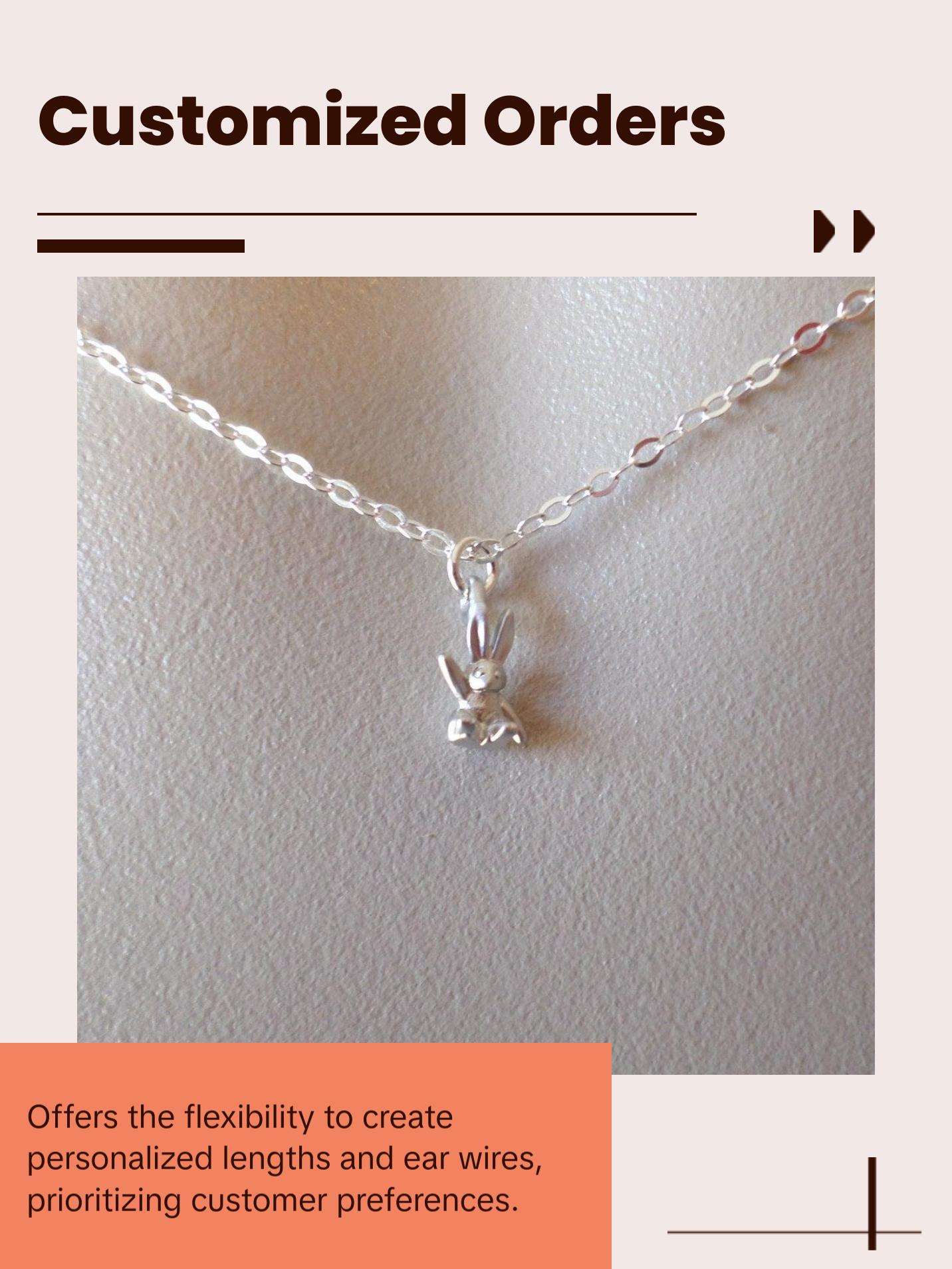 Silver Rabbit Necklace - Super Tiny Silver Rabbit Necklace, Sterling Silver Necklace, Animal Jewelry, Easter Jewelry, Easter necklace