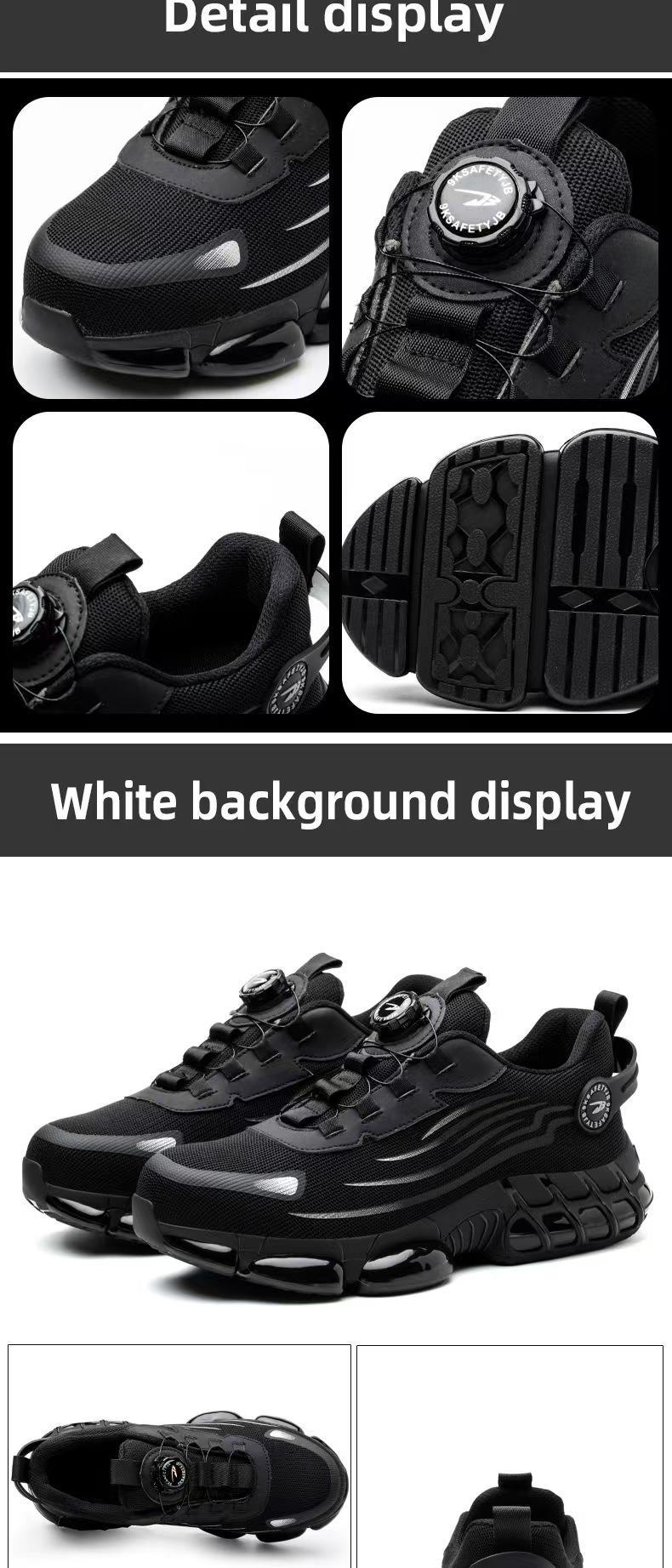 Men's Lace Up Low Top Anti Piercing & Anti Smashing Safety Shoes with Rotating Button Breathable Contrast Mesh Anti-Slip Sole for Outdoor Work Men's Lace Up Low Top Anti Piercing & Anti Smashing Safety Shoes with Rotating Button Breathable Contrast Mesh Anti-Slip Sole for Outdoor Work