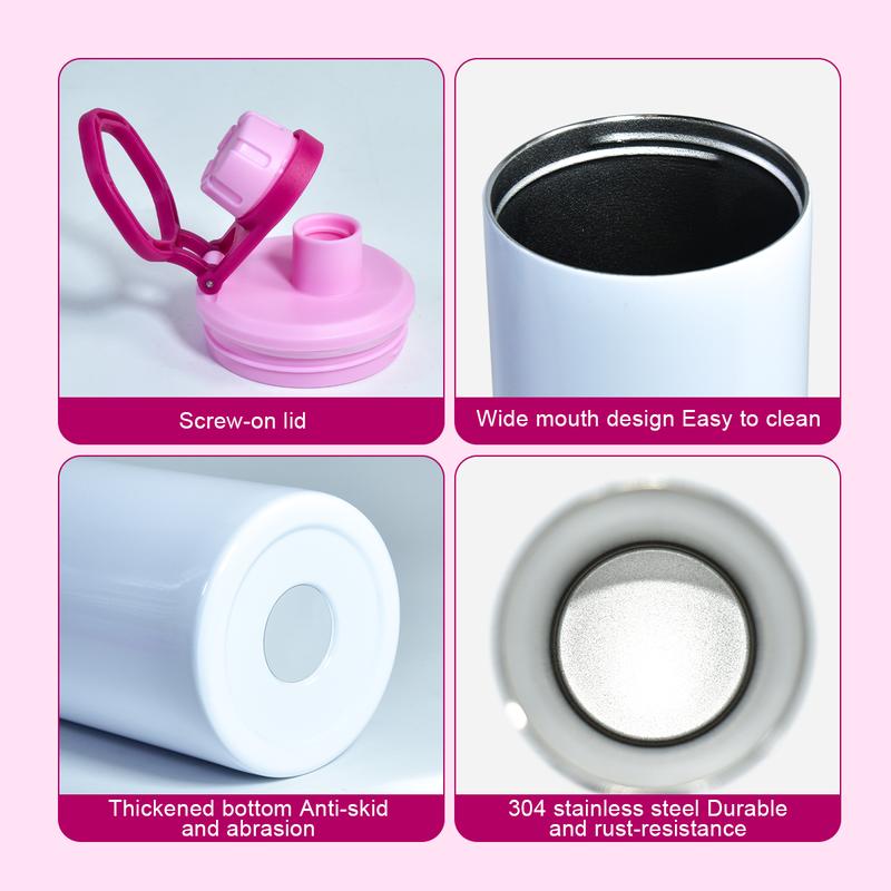 FECBK 20oz Stainless Steel Sublimation Sports Tumbler, Bulk 10pcs/Carton, Rubber bottom, Shrink Wrapped with Heat Resistant Tape for DIY & Small Business