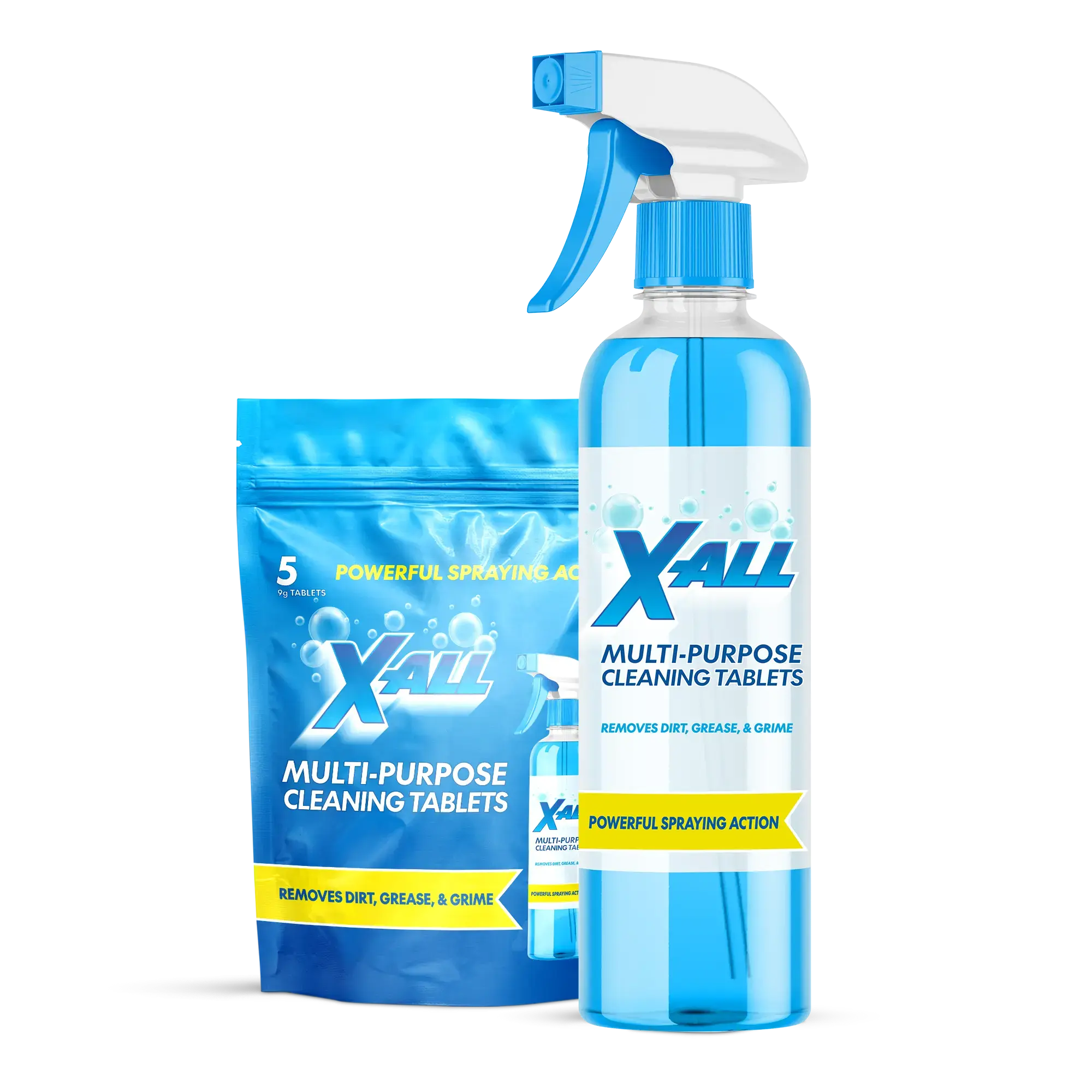 X-ALL Multi-Purpose Cleaner - Spray Bottle and 5x Cleaning Tablets