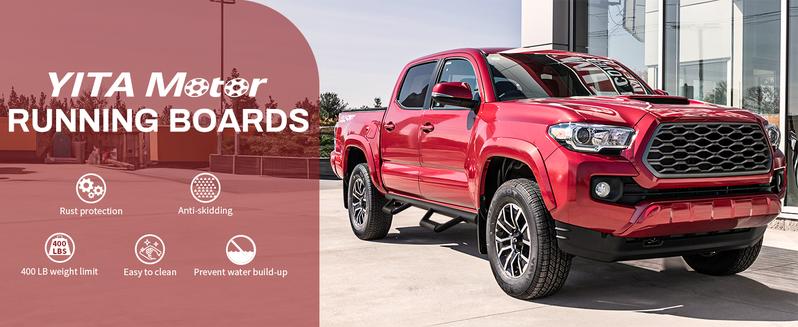 YITAMOTOR Running Boards Replacement for 2022-2025 Toyota Tundra CrewMax Cab, Carbon Steel Side Steps Nerf Bars Rails (Only for Truck w/ 2X 3/4 Size Rear Doors) Heavy Duty Aluminum Running Boards