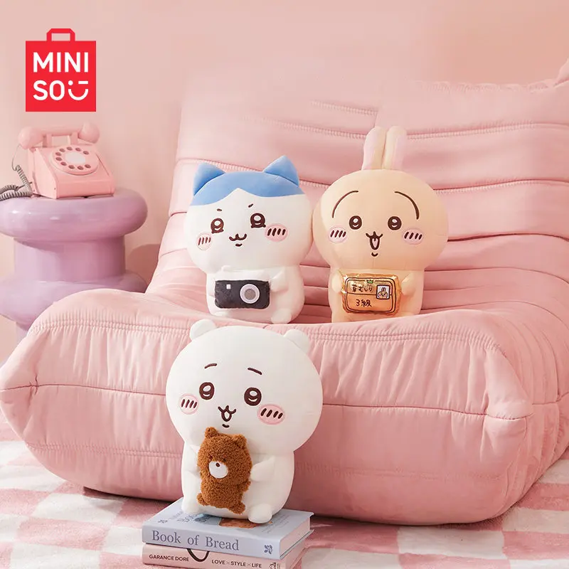 MINISO Genuine Chiikawa Series Soft Prop Stuffed Toys - Sitting Figures, Hachiware, Rabbit Doll, Usagi, Japanese Anime Chibi Mascot, Cute Collectibles, Ideal for Gifting & Collection, Back-to-School Gifts