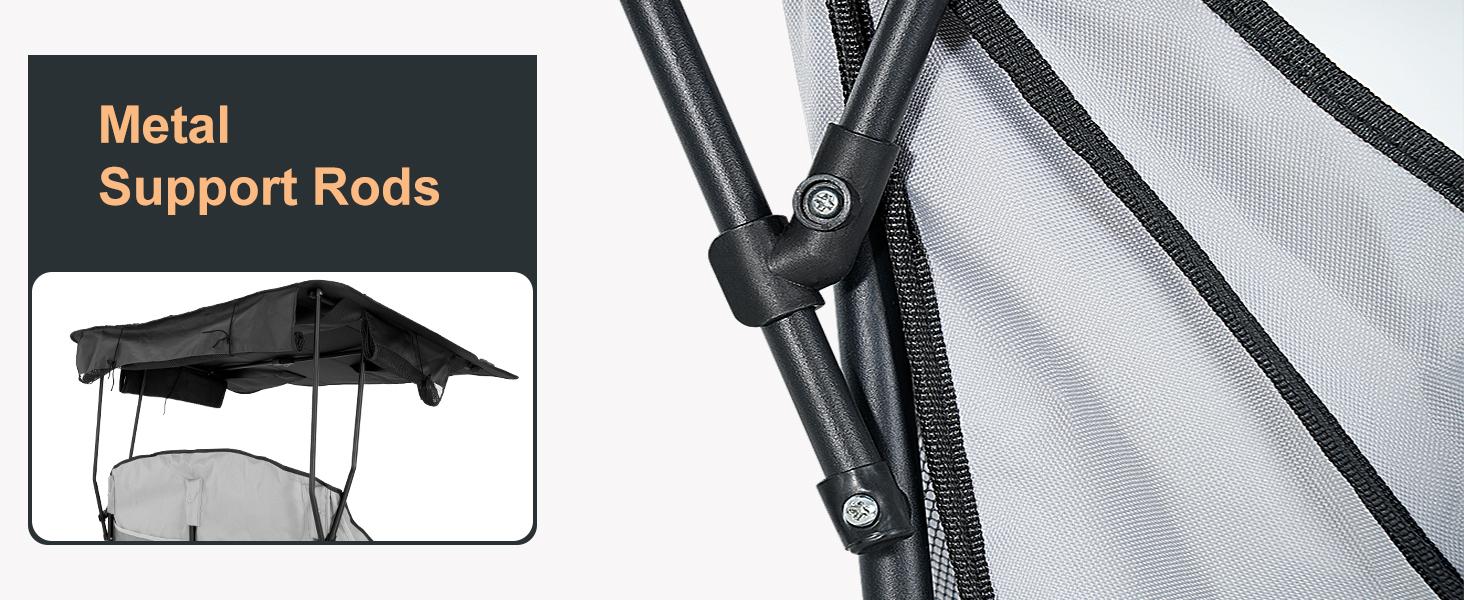 MOPHOTO XXL Double Camping Chair with Shade Canopy, Fully Padded Folding Camping Loveseat , Oversized Camping Bench Lawn Chairs Patio Lounge Chairs for Adults