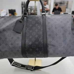 Pre-owned Louis Vuitton monogram Luggage Keepall Bandouliere 50 Eclipse Canvas