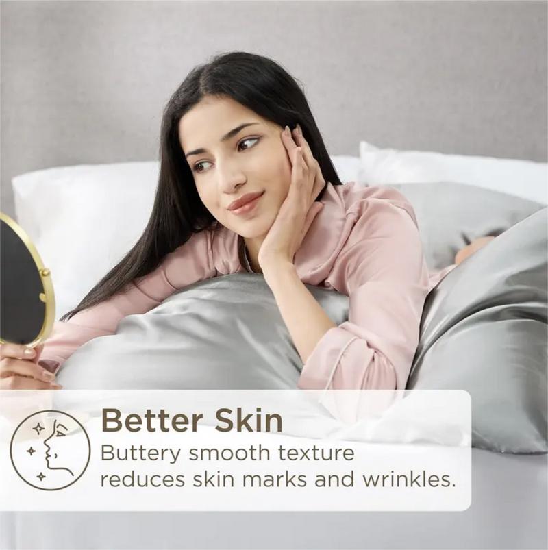 NTBAY 2 Pieces Silky Satin Pillowcases, Cozy Breathable and Ultra Soft, Antistatic Frictionless Skin-friendly and Anti-acne for Hair and Skin, Luxurious Pillow Cases with Envelope Closure, Room Decoration,, Springtok