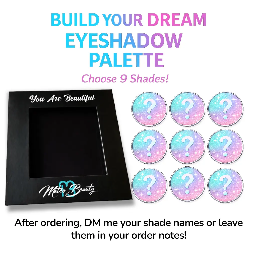 Mateo Beauty Custom Magnetic Eyeshadow Palette with Magnetic Pans - Handpacked, Mica-Based, 9-Shade Build-Your-Own Set, Smooth Duo Chrome, Satin & Matte Finishes, Ideal for Customized Makeup Gifts