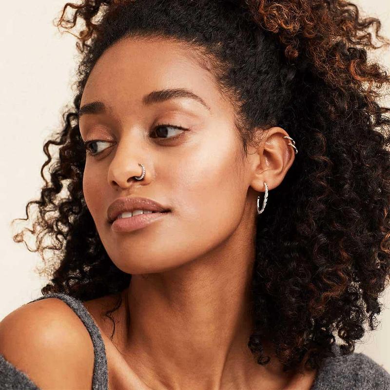 Jstyle 16G Surgical Steel Hinged Clicker Septum Nose Rings Hoop Helix Cartilage Daith Tragus Earrings Body Piercing Jewelry