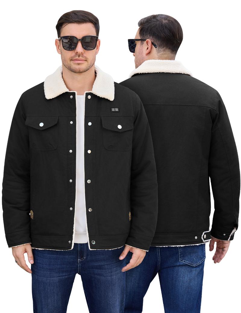 UMIPUBO Men's Heated Fleece Jacket with 5 Heat Zones, Sherpa Lining, Snap Closure, Warm Winter Outdoor Coat UMIPUBO Men's Heated Fleece Jacket with 5 Heat Zones, Sherpa Lining, Snap Closure, Warm Winter Outdoor Coat