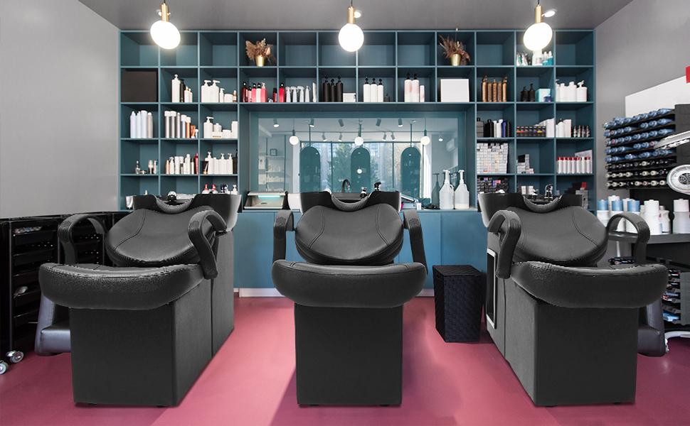 New Backwash Barber Chair ABS Plastic Shampoo Bowl Sink Unit Station Spa Salon Equipment