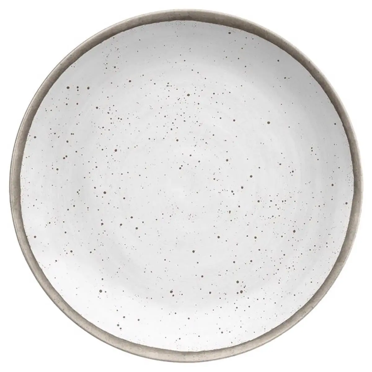 212 MAIN Stylish Lightweight Gray & White Melamine Round Dinner Plate - Dishwasher Safe - Stackable