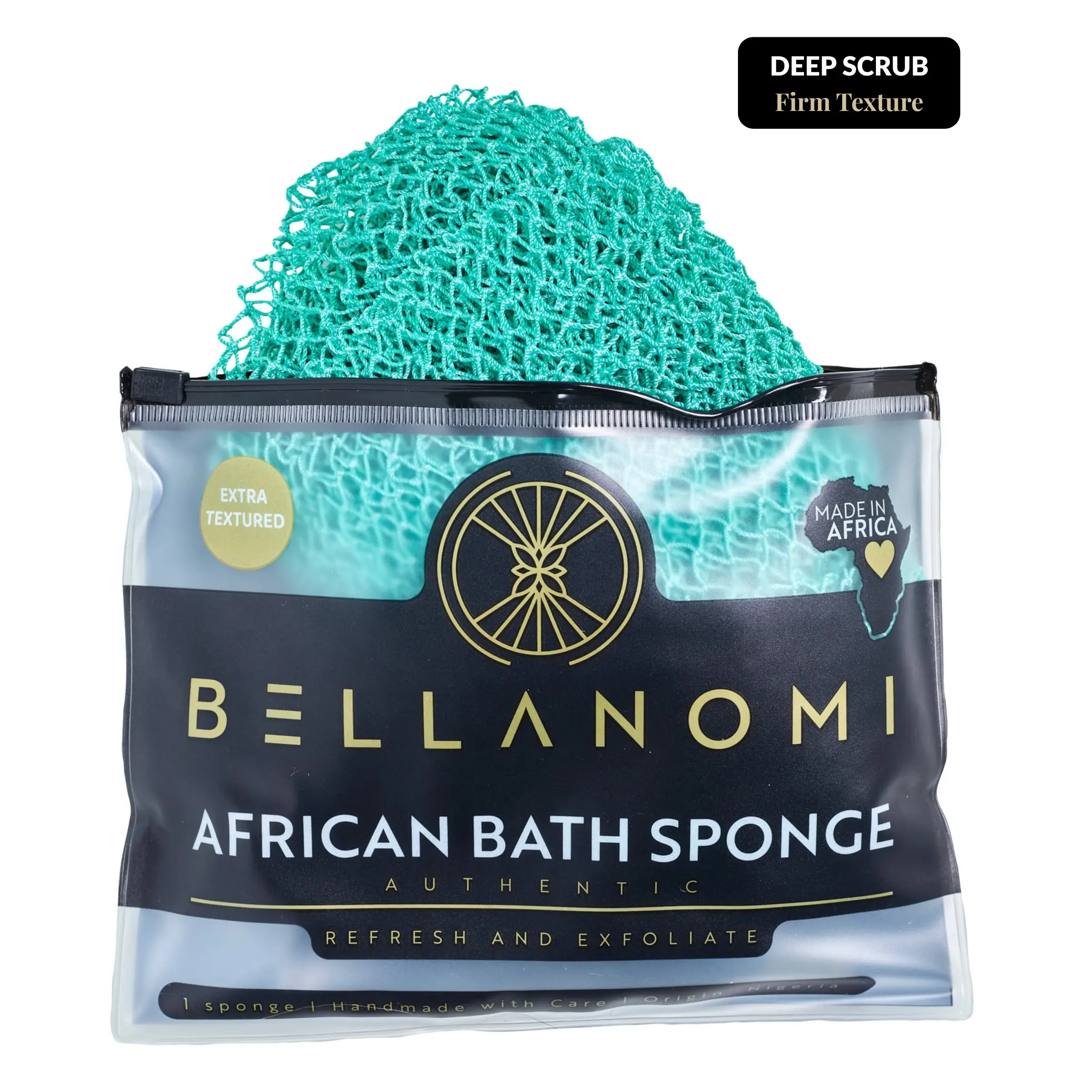 African Exfoliating Net Sponge Authentic Ethically sourced from Nigeria Firm Texture for Smoother Softer Skin, Premium Body Scrubber