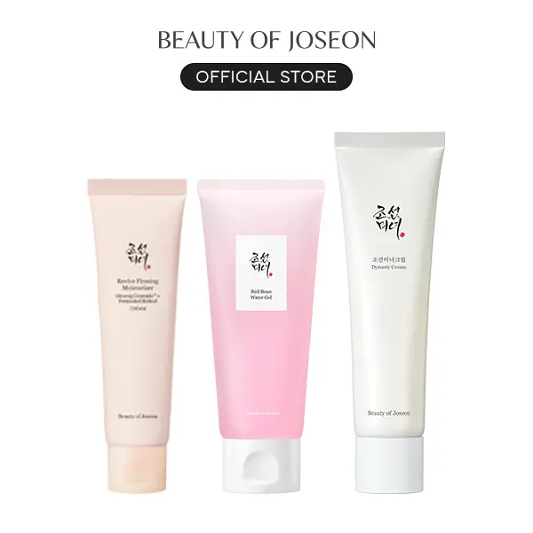 [Beauty of Joseon Official] Multi-Zone Treatment Trio (Revive Firming Moisturizer + Red Bean Water Gel + Dynasty Cream) | Value Set for Combination Skin, Lightweight Gel Moisture for Oily T-Zone, Dewy Moisturizer for Dry Patches