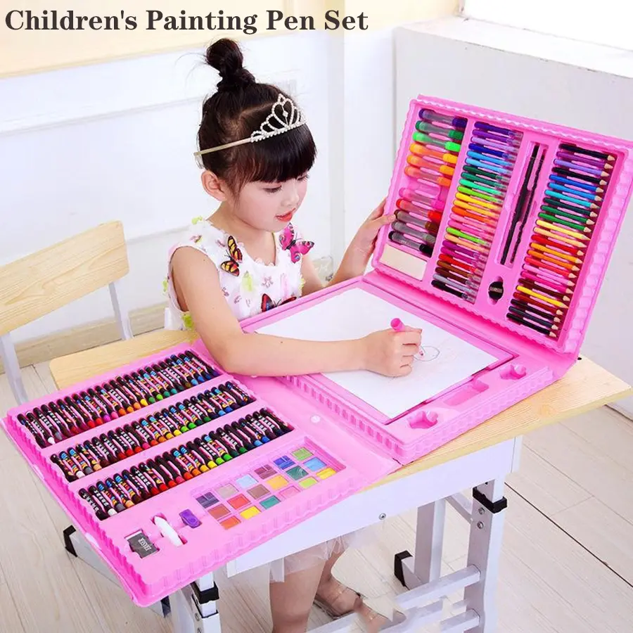 Art Supplies Set 42-208 Pieces, Drawing Pencils Set, Dual-Sided Painting Kit, Oil Pastels, Watercolor Pens, Arts and crafts supplies, Art Tools for Kids, Art Materials, Coloring Materials Set, Art School Supplies, Art Sets