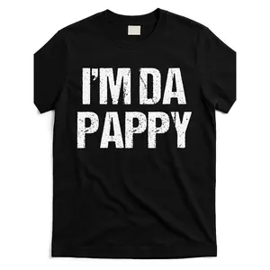 Fathers Day "I'm Da Pappy" Graphic T-Shirt - Black, Soft & Breathable Cotton, Lightweight & Comfortable, Unisex Gift for Grandfather or Father, Casual Crew Neck Short Sleeve with Bold White Lettering, Casual Wear |   Bold Lettering Tee |   Machine Washabl