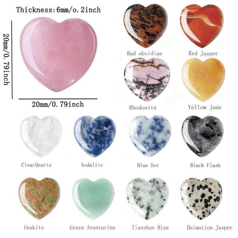 15PCS Crystals Heart-shaped Healing Rose Quartz Amethyst Polished Love Stone Natural Gemstones Set Spiritual Balancing Meditation 0.8" Crystal Gifts for Women