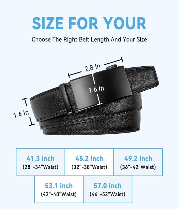 [Valentine's Day Gift] BOSTANTEN Mens Belt Leather Ratchet Easy Release Belt For Men Designer Belt Dress and Casual with Adjustable Buckle for Men's Wear Gift Textured Fathers Gift