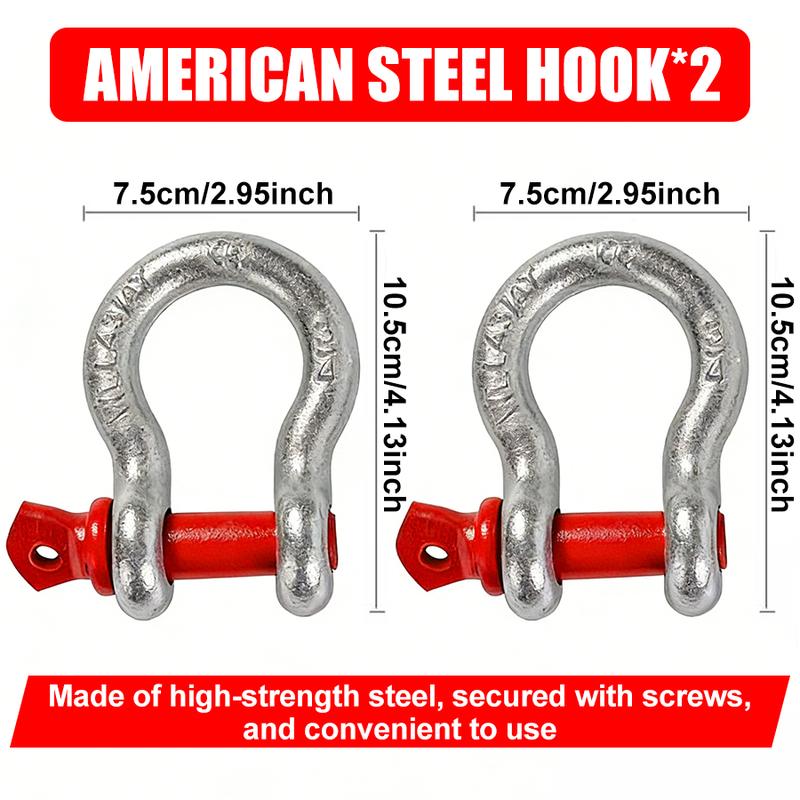 Kinetic Recovery Tow Rope, 40000 Lbs (16.5ft with  Shackle) Extreme Duty 35% Elasticity Energy Offroad Snatch Strap, Vehicle Recovery Kit for Jeep Car Truck ATV UTV SUV