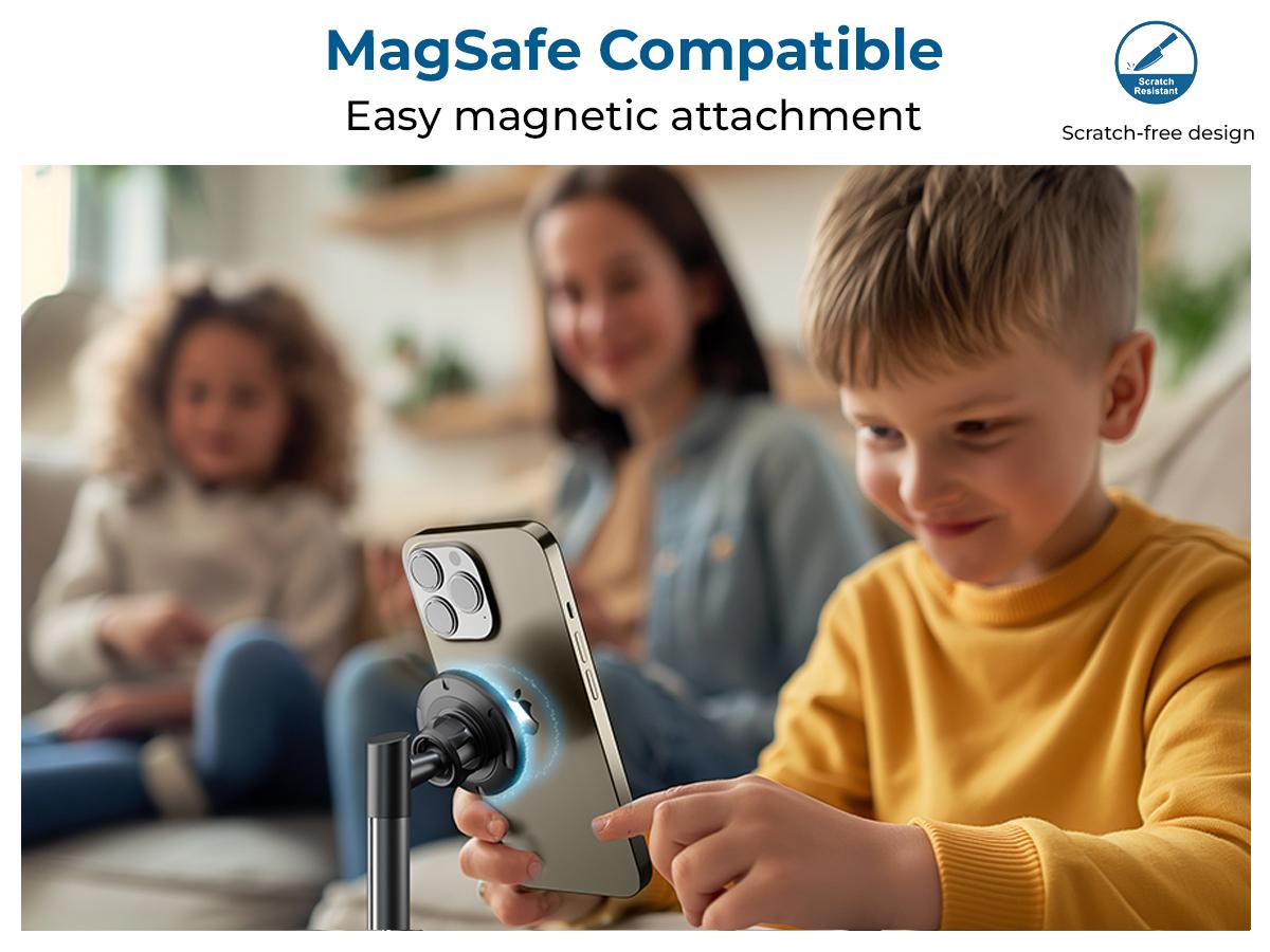 Cooper MagStand - MagSafe Height Adjustable iPhone Holder for Desk, MagSafe Cellphone Mount for iPhone 17/16/15/14/13/12, Strong Magnetic Cell Phone Stand