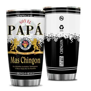 El Papa Mas Chingon Tumbler Cups with Lid,  Insulated Tumblers Travel Coffee Mug, Stainless Steel, Birthday Christmas Gifts For Women & Men, Gift For Dad, Gift Mom outdoorfun