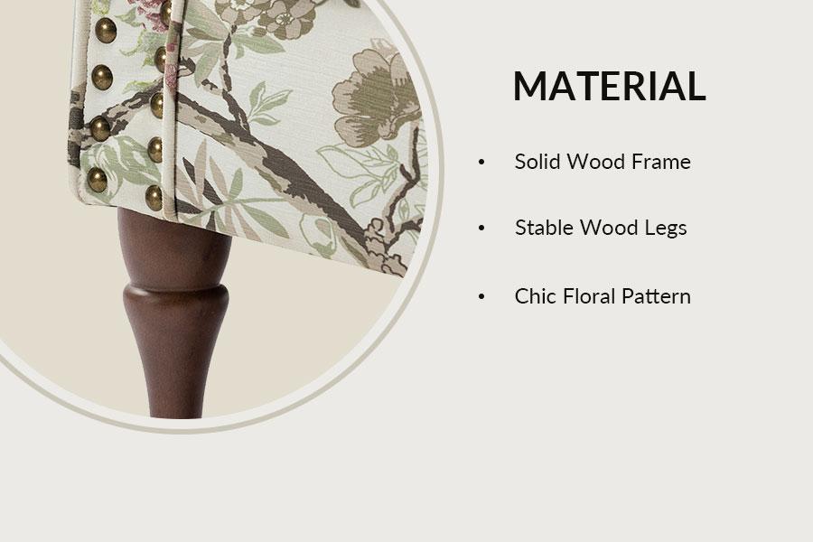 Hulala Artemisa Modern Floral Pattern Upholstered Armchair, Charming accent armchair, Classic rolled arms and seatback, Delicate nailhead trim, Solid wood legs and sturdy wooden frame, Textured polyester upholstery and pocket spring, Contemporary Hulala Artemisa Modern Floral Pattern Upholstered Armchair, Charming accent armchair, Classic rolled arms and seatback, Delicate nailhead trim, Solid wood legs and sturdy wooden frame, Textured polyester upholstery and pocket spring, Contemporary