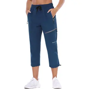 baleaf Women's Hiking Cargo Capris Outdoor Lightweight Water Resistant Pants UPF 50 Zipper Pockets