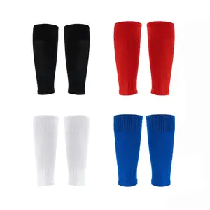 4 Pairs Soccer Leg Sleeves, Shin Guard Sleeves, Pre Cut Football Socks, Athletic Socks for Men Women Youth Adult